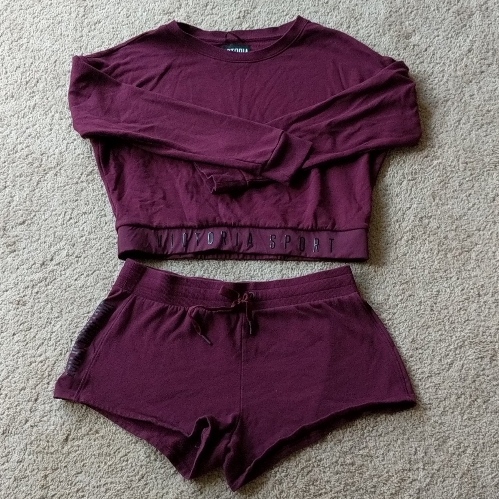 L Victoria secret sweatshirt shorts set